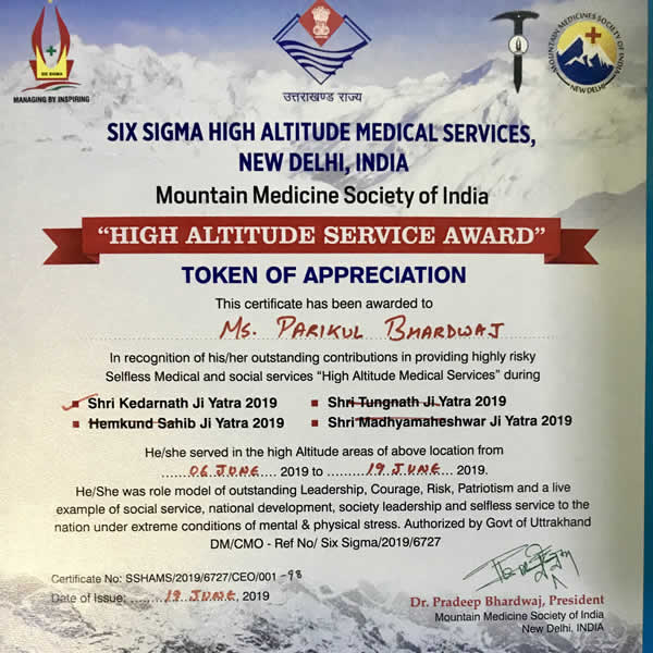 Parikul Bhardwaj - Certificate